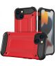 Apple iPhone 15 Hoesje Shock Proof Hybride Back Cover Rood