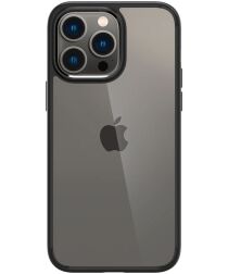 Apple iPhone 15 Pro Hoesje Armor Back Cover Transparant Zwart