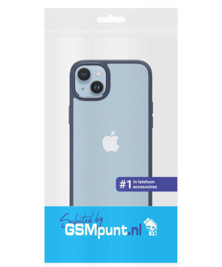 Apple iPhone 15 Hoesje Armor Back Cover Transparant Blauw afbeelding 3