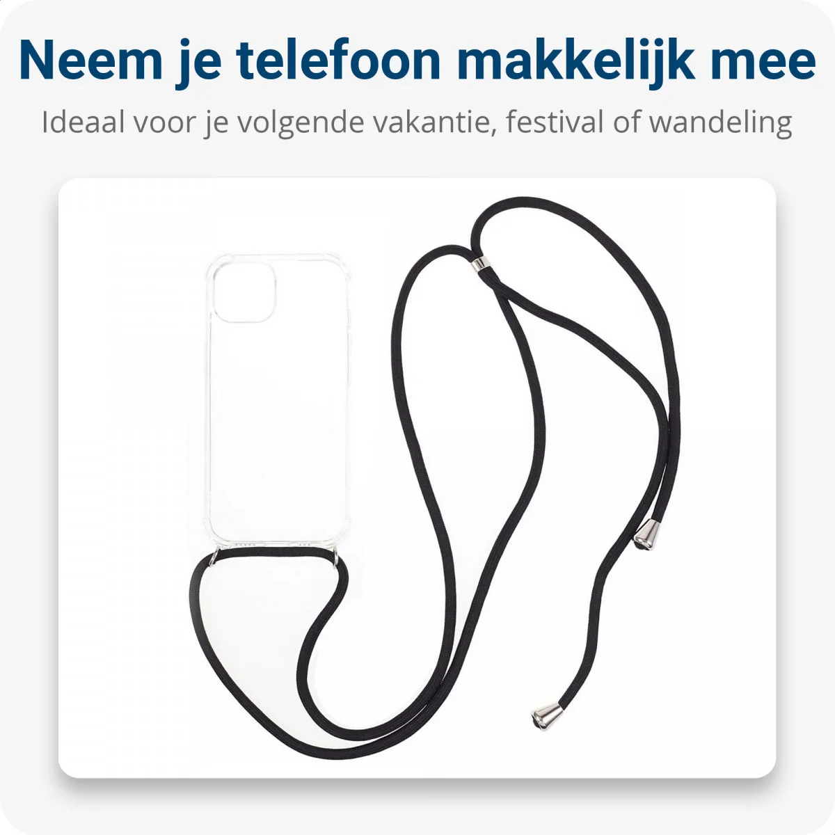 Apple iPhone 15 Plus Hoesje met Koord Schokbestendig TPU Transparant afbeelding 3