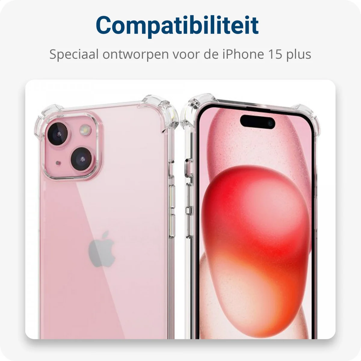 Apple iPhone 15 Plus Hoesje met Koord Schokbestendig TPU Transparant afbeelding 4
