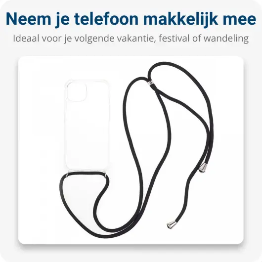 Apple iPhone 15 Plus Hoesje met Koord Schokbestendig TPU Transparant afbeelding 3