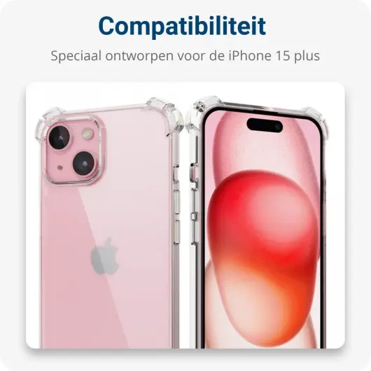 Apple iPhone 15 Plus Hoesje met Koord Schokbestendig TPU Transparant afbeelding 4