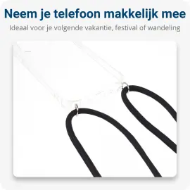 Apple iPhone 15 Pro Max Hoesje Koord Schokbestendig TPU Transparant afbeelding