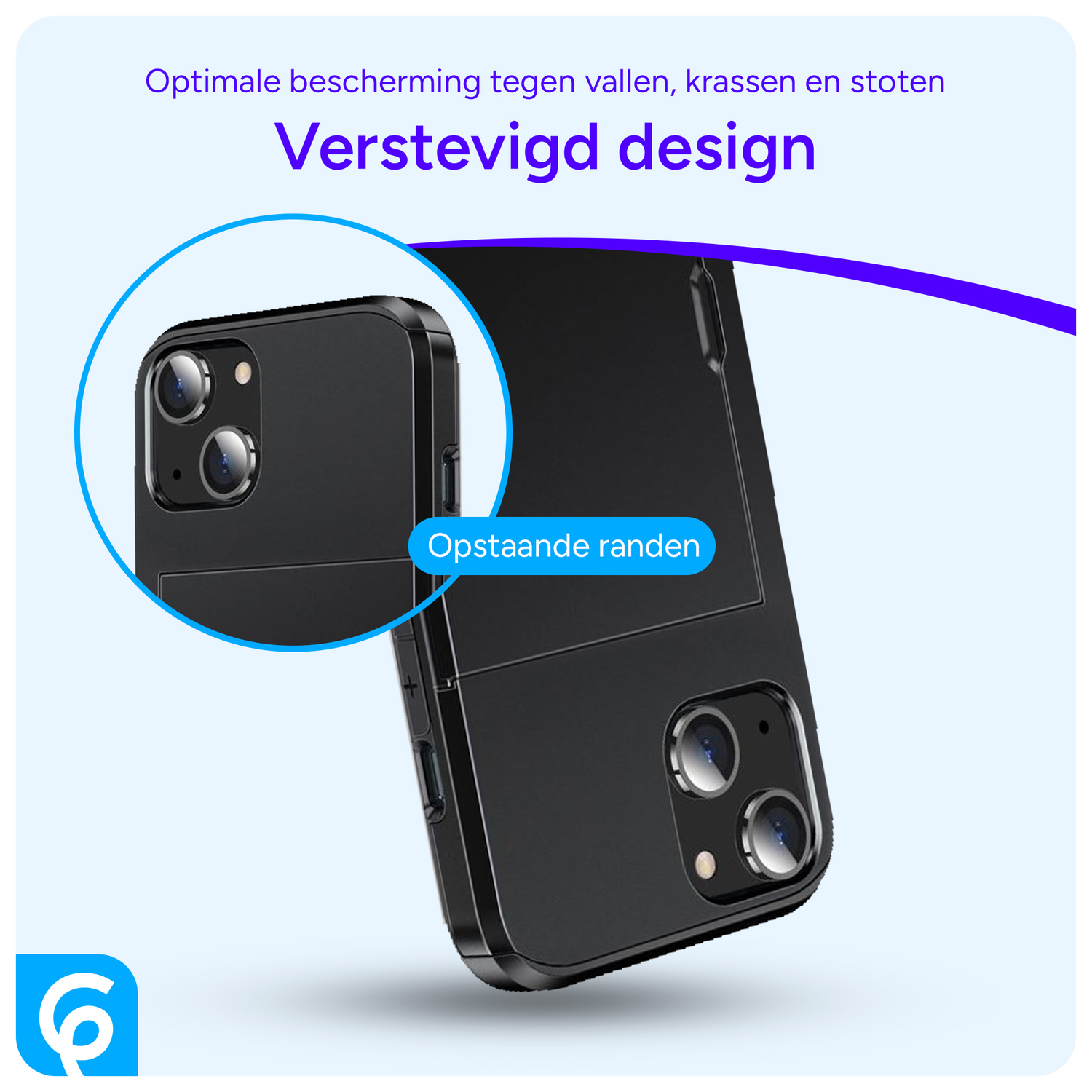 Apple iPhone 15 Hoesje met Slider Kaarthouder Back Cover Zwart afbeelding 2