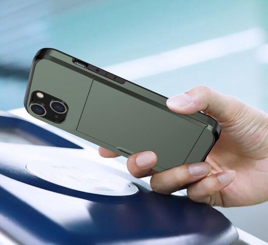 Apple iPhone 15 Plus Hoesje met Slider Kaarthouder Back Cover Groen afbeelding 16