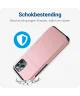 Apple iPhone 15 Pro Hoesje met Slider Kaarthouder Back Cover Roze