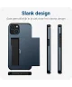 Apple iPhone 15 Plus Hoesje met Slider Kaarthouder Back Cover Blauw