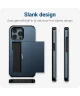 Apple iPhone 15 Pro Max Hoesje met Slider Kaarthouder Back Cover Blauw