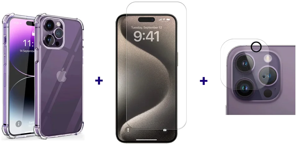 Apple iPhone 15 Pro Hoesje + Screen Protector + Camera Protector afbeelding 10