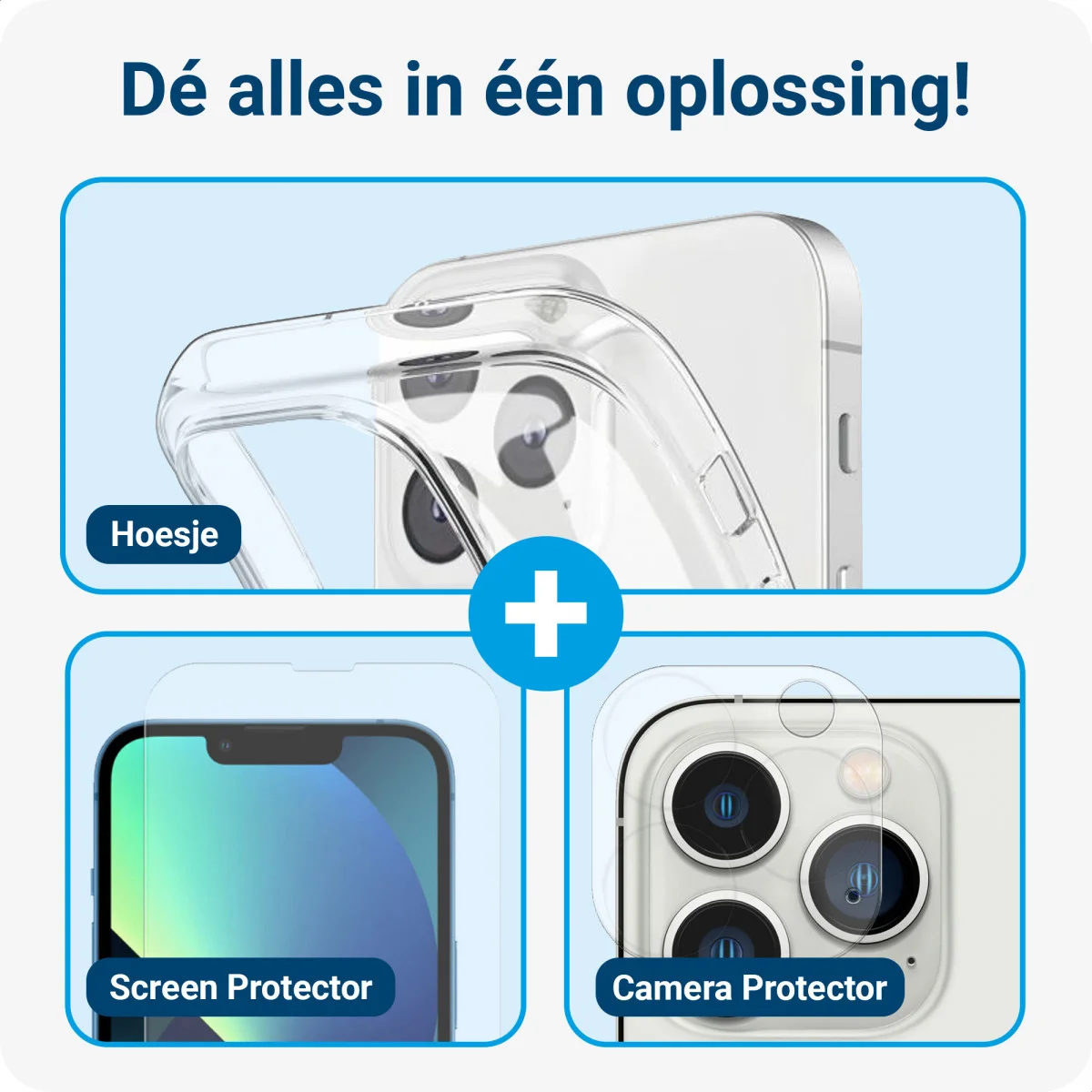 Apple iPhone 15 Pro Hoesje + Screen Protector + Camera Protector afbeelding 2