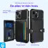 Apple iPhone 15 3 in 1 Back Cover Portemonnee Hoesje Zwart afbeelding 3