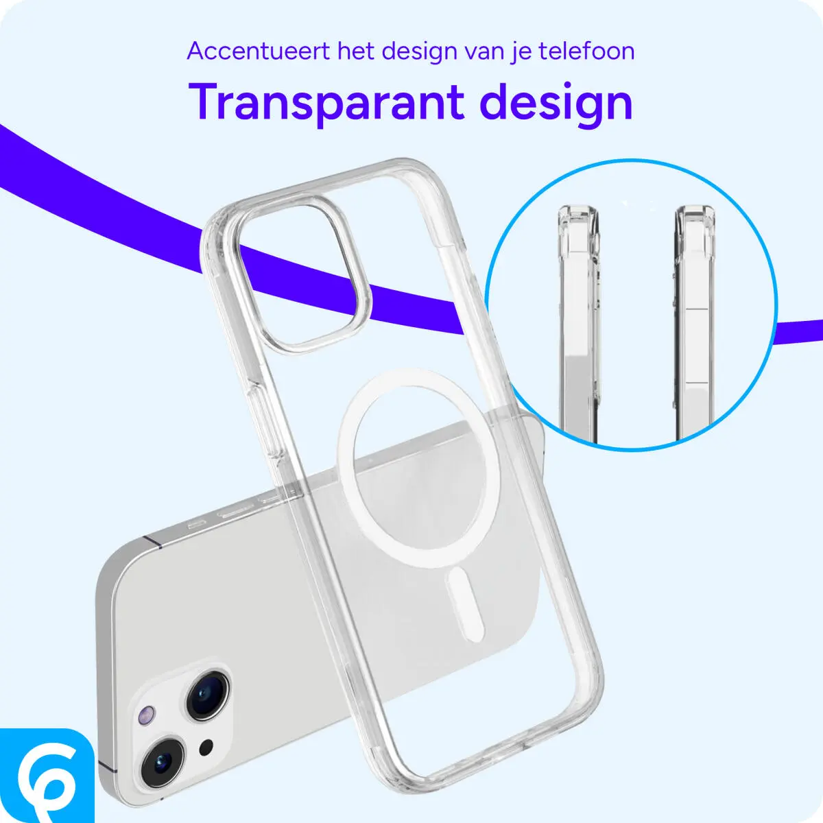 Apple iPhone 15 Hoesje met MagSafe Dun TPU Back Cover Transparant afbeelding 6