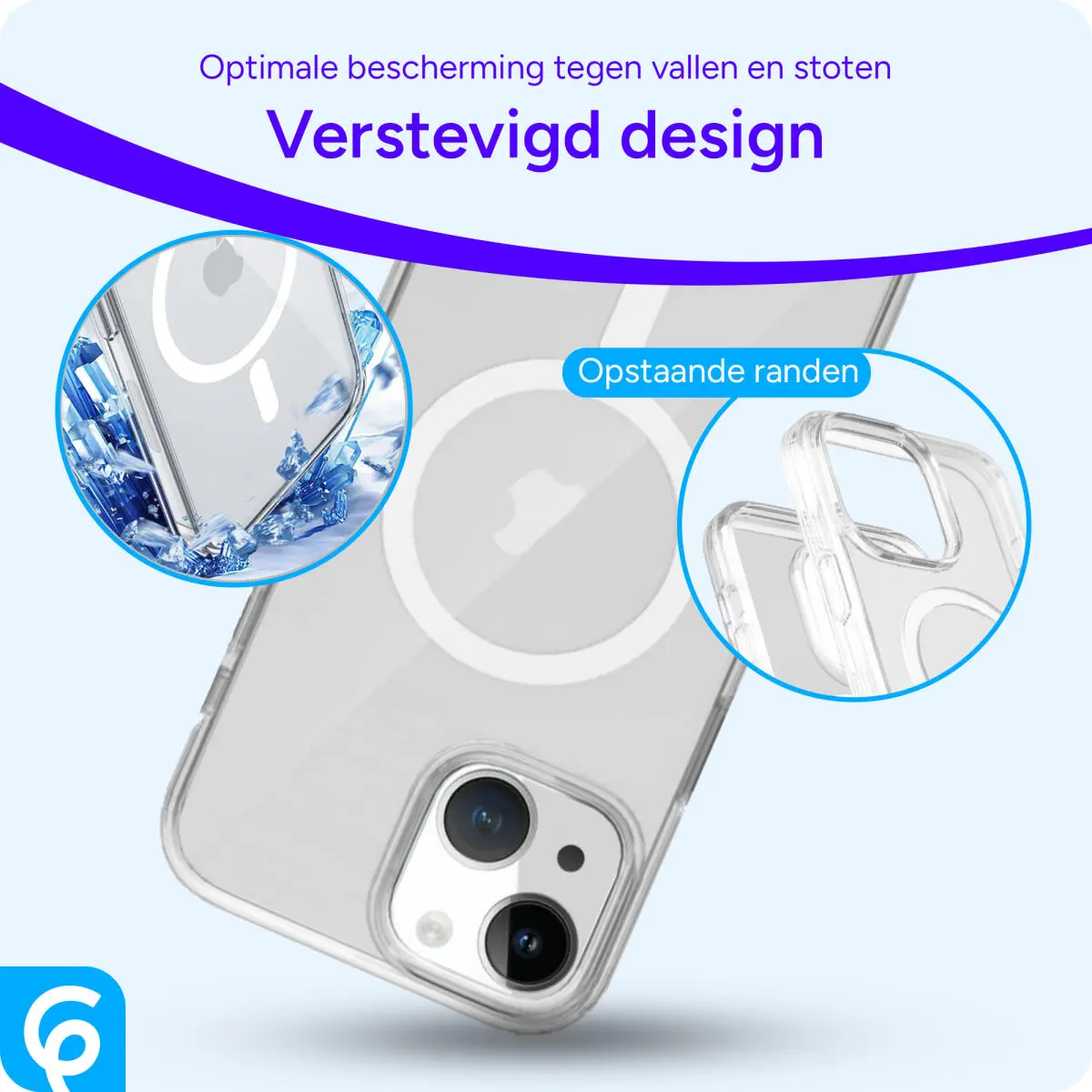 Apple iPhone 15 Hoesje met MagSafe Dun TPU Back Cover Transparant afbeelding 2