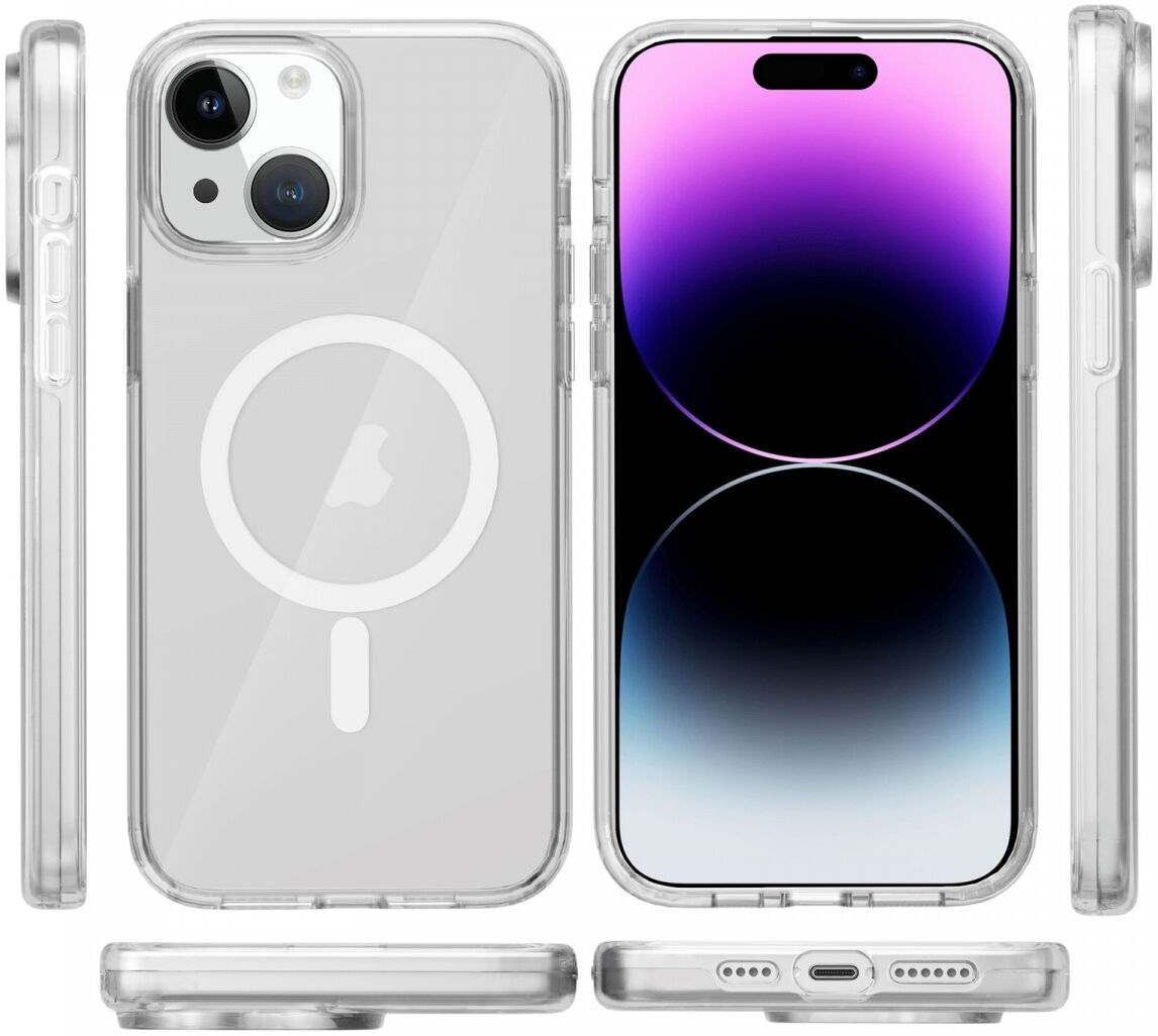 Apple iPhone 15 Plus Hoesje met MagSafe Dun TPU Transparant afbeelding 17