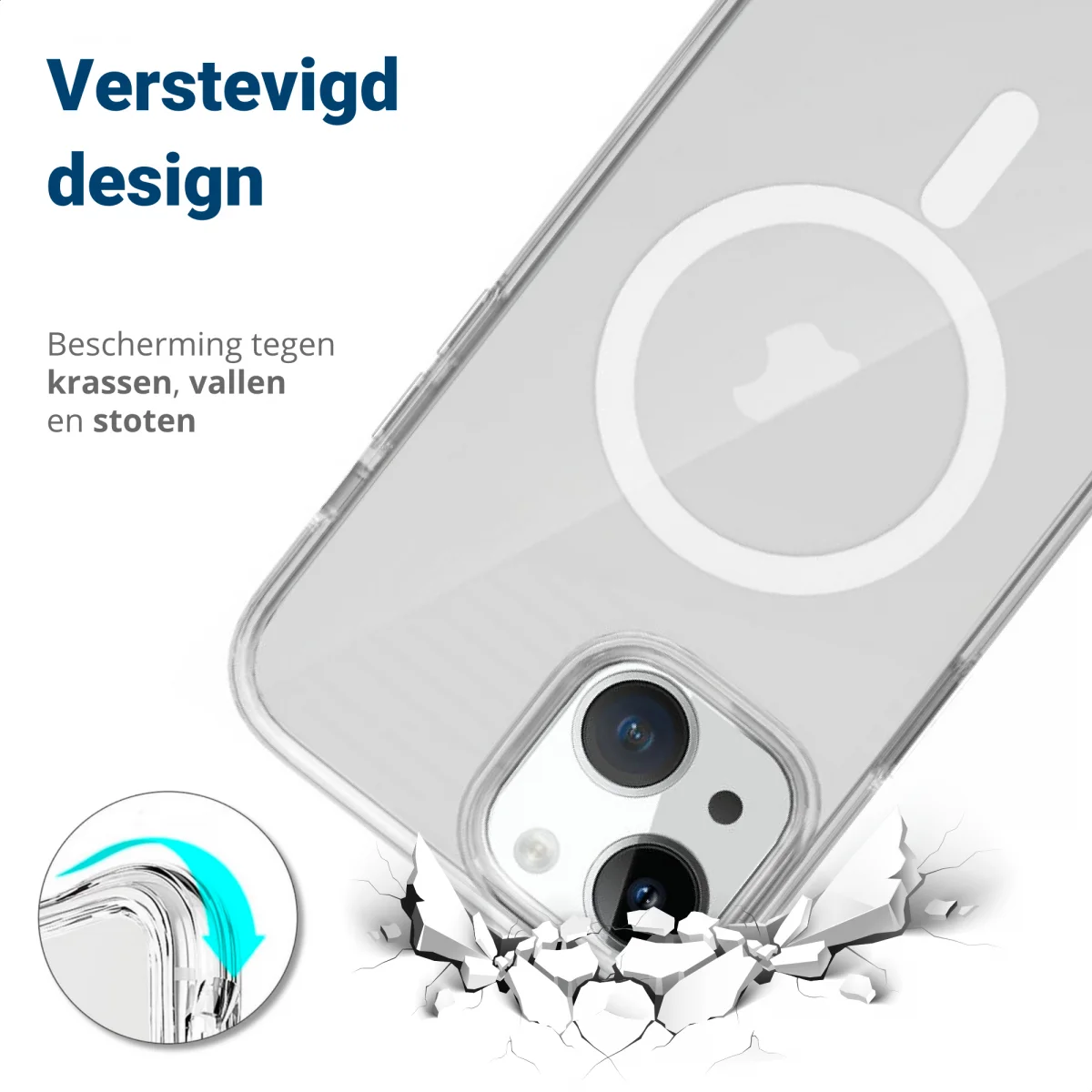 Apple iPhone 15 Plus Hoesje met MagSafe Dun TPU Transparant afbeelding 4