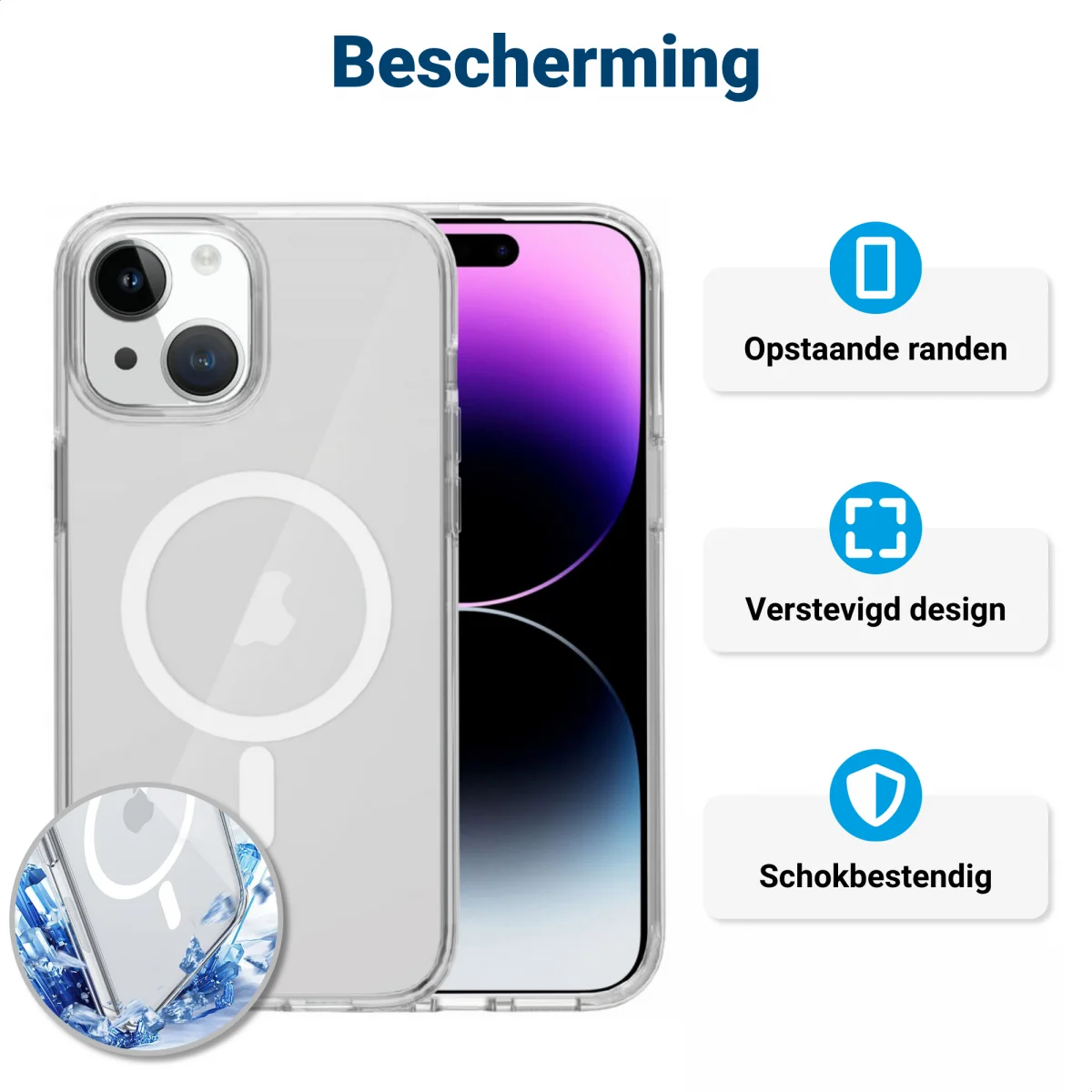 Apple iPhone 15 Plus Hoesje met MagSafe Dun TPU Transparant afbeelding 5