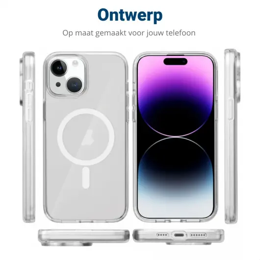 Apple iPhone 15 Plus Hoesje met MagSafe Dun TPU Transparant afbeelding 11