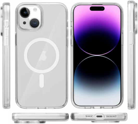 Apple iPhone 15 Plus Hoesje met MagSafe Dun TPU Transparant afbeelding 17