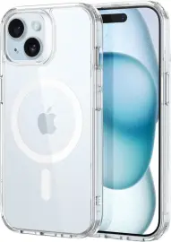 Apple iPhone 15 Plus Hoesje met MagSafe Dun TPU Transparant afbeelding
