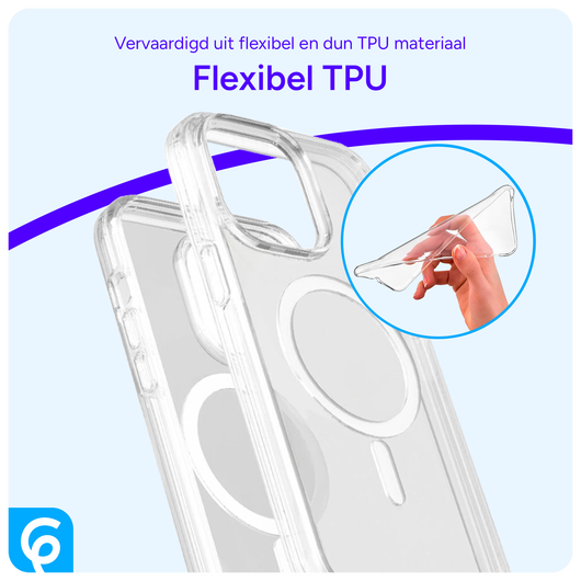 Apple iPhone 15 Pro Max Hoesje met MagSafe Dun TPU Transparant afbeelding 3