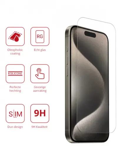 Rosso Apple iPhone 15 Pro Max 9H Tempered Glass Screen Protector afbeelding 2