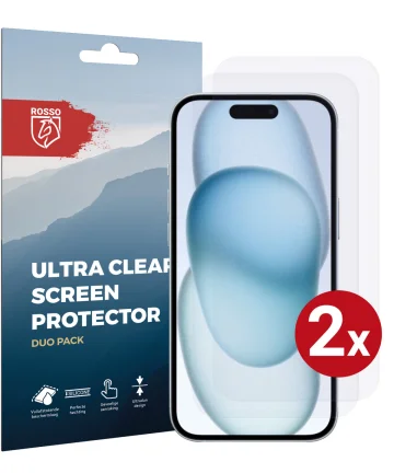 Rosso Apple iPhone 15 Screen Protector Ultra Clear Duo Pack Screen Protectors