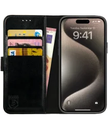 Rosso Element Apple iPhone 15 Pro Hoesje Book Case Wallet Zwart