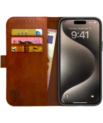 Rosso Element Apple iPhone 15 Pro Hoesje Book Case Wallet Bruin