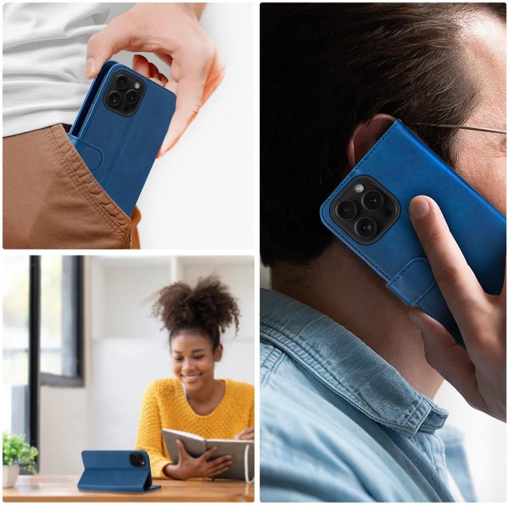 Rosso Element Apple iPhone 15 Pro Hoesje Book Case Wallet Blauw afbeelding 5