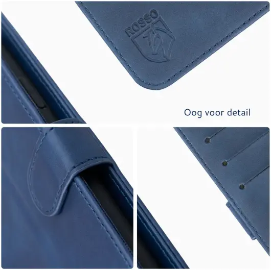 Rosso Element Apple iPhone 15 Pro Hoesje Book Case Wallet Blauw afbeelding 7