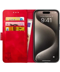 Rosso Element Apple iPhone 15 Pro Hoesje Book Case Wallet Rood