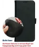 Rosso Deluxe Apple iPhone 15 Hoesje Echt Leer Book Case Zwart