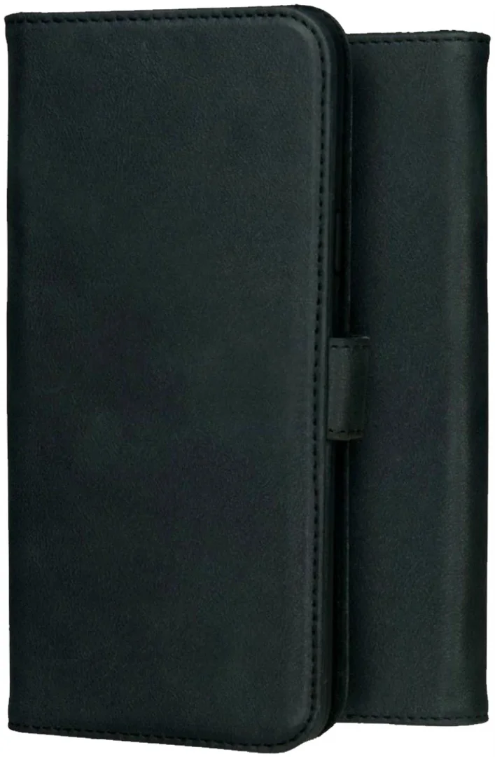 Rosso Deluxe Apple iPhone 15 Plus Hoesje Echt Leer Book Case Zwart afbeelding 8