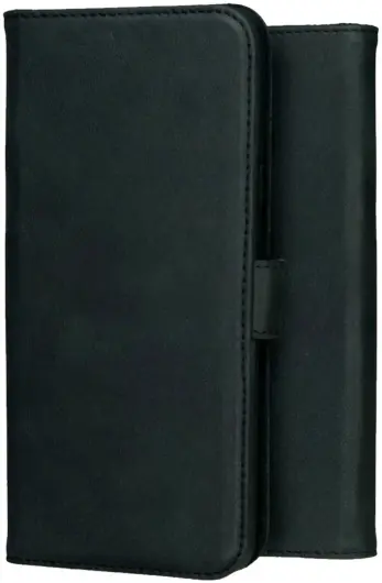 Rosso Deluxe Apple iPhone 15 Plus Hoesje Echt Leer Book Case Zwart afbeelding 8