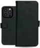Rosso Deluxe Apple iPhone 15 Pro Hoesje Echt Leer Book Case Zwart