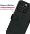 Rosso Deluxe Apple iPhone 15 Pro Hoesje Echt Leer Book Case Zwart afbeelding 6