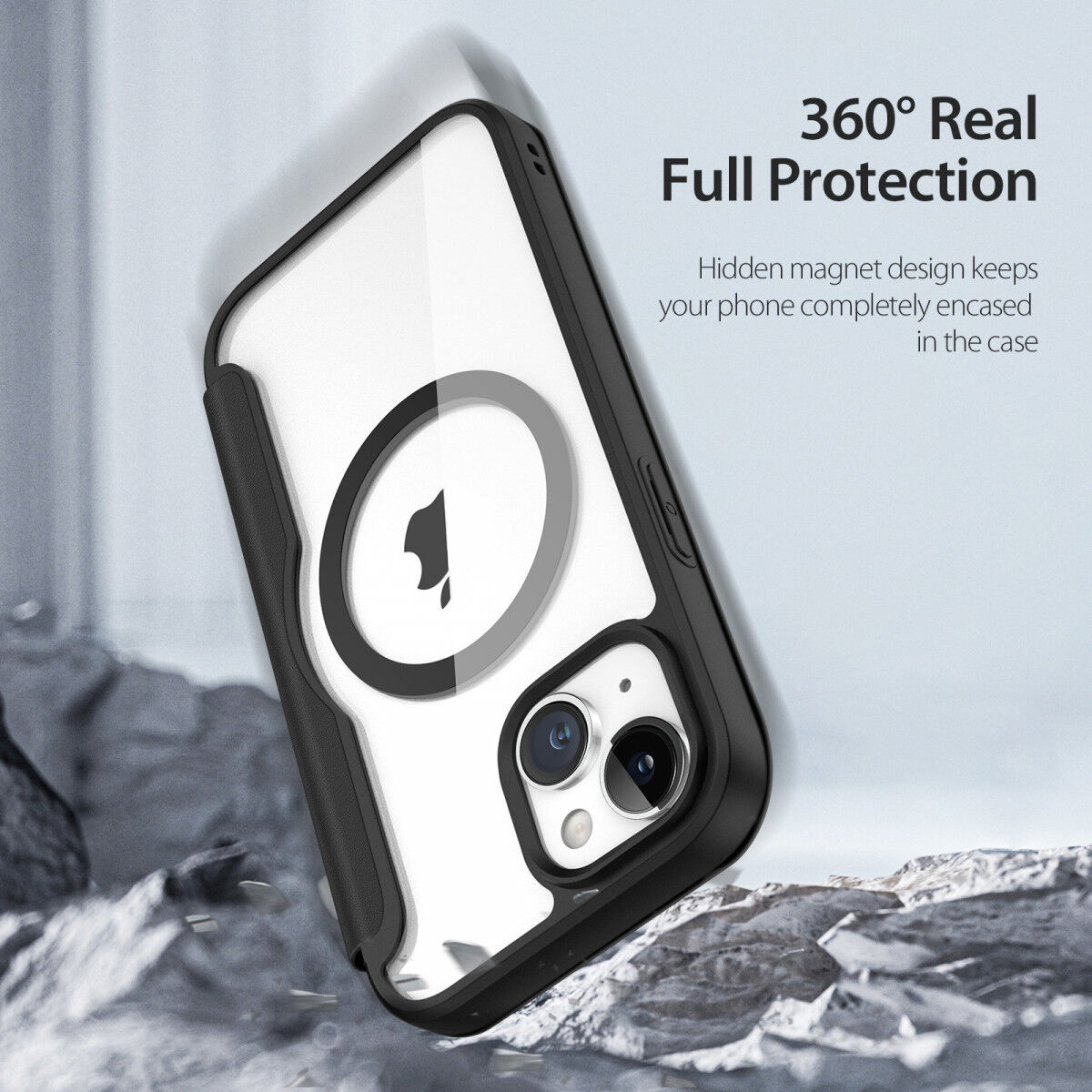 Dux Ducis Skin X Pro Apple iPhone 15 Hoesje MagSafe Book Case Zwart afbeelding 4