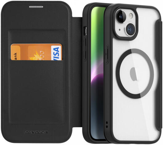 Dux Ducis Skin X Pro Apple iPhone 15 Hoesje MagSafe Book Case Zwart afbeelding 1