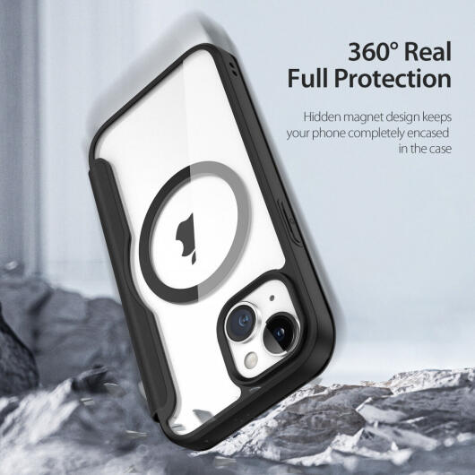 Dux Ducis Skin X Pro Apple iPhone 15 Hoesje MagSafe Book Case Zwart afbeelding 4