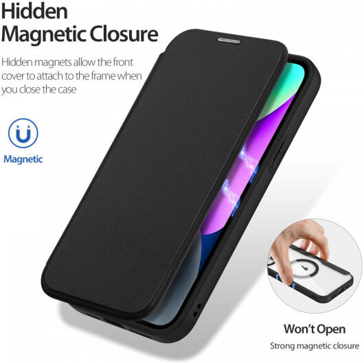 Dux Ducis Skin X Pro Apple iPhone 15 Hoesje MagSafe Book Case Zwart afbeelding 5
