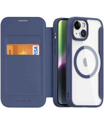 Dux Ducis Skin X Pro iPhone 15 Plus Hoesje MagSafe Book Case Blauw Hoesjes