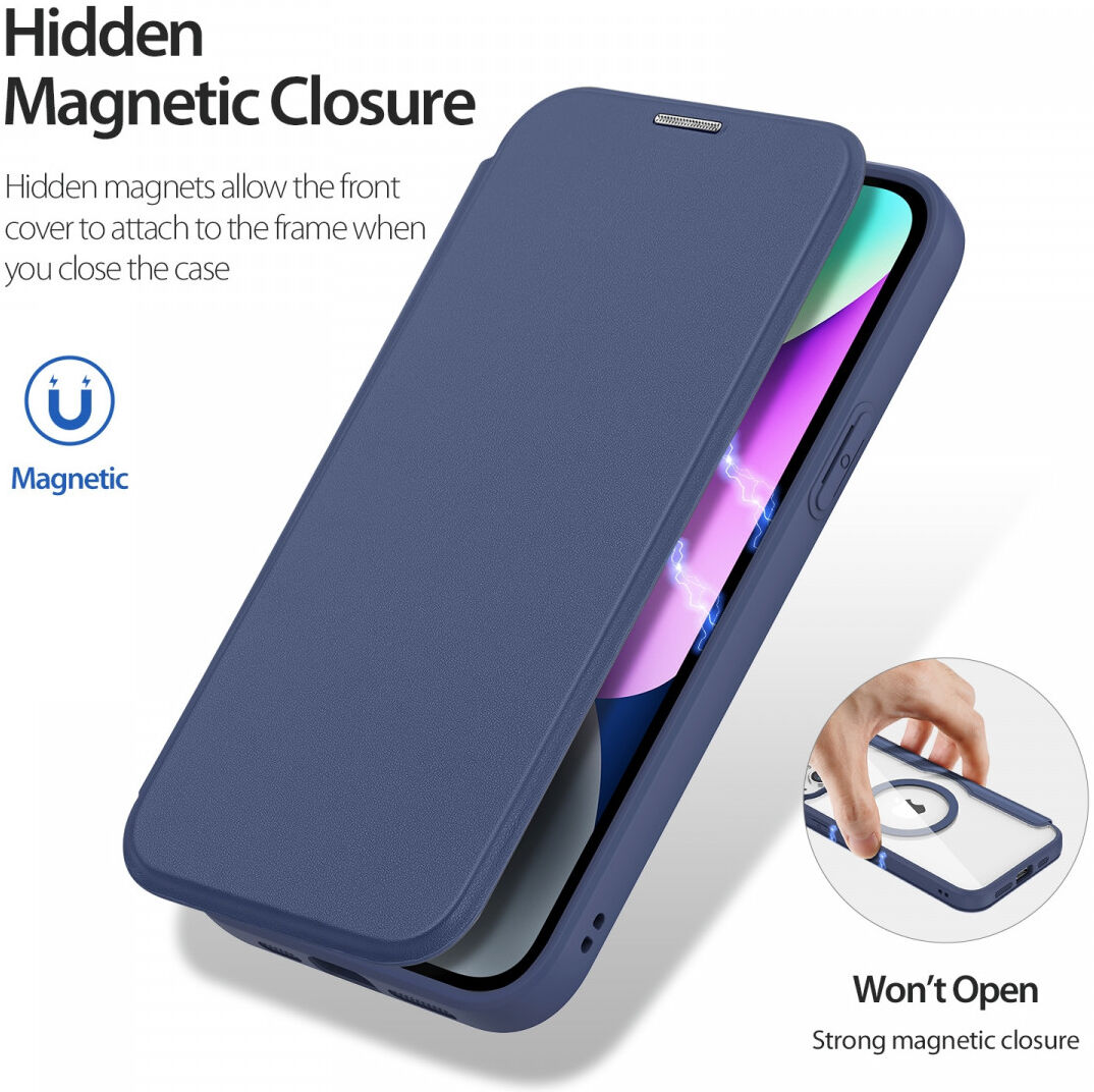 Dux Ducis Skin X Pro iPhone 15 Plus Hoesje MagSafe Book Case Blauw afbeelding 5