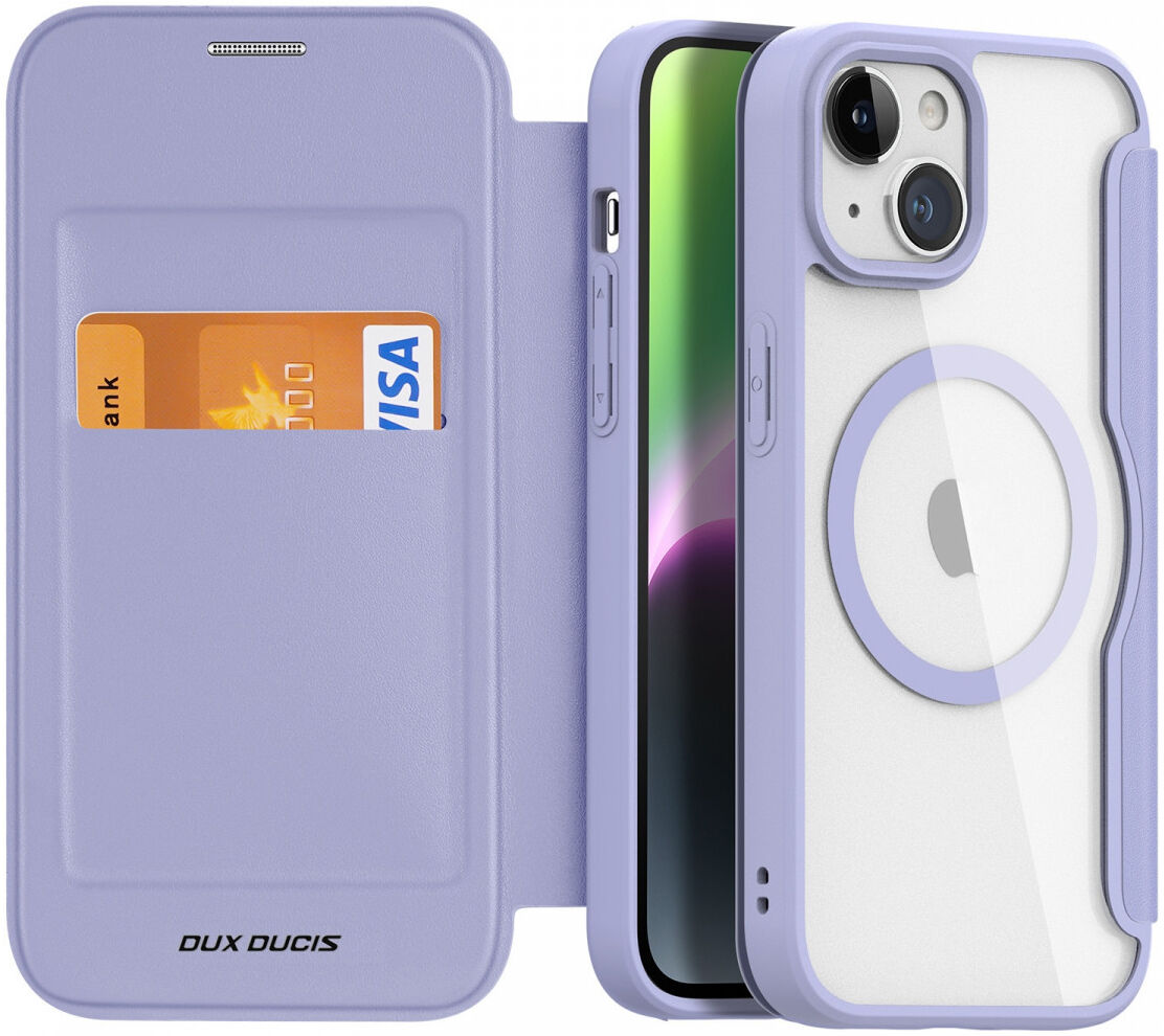 Dux Ducis Skin X Pro iPhone 15 Plus Hoesje MagSafe Book Case Paars afbeelding 1