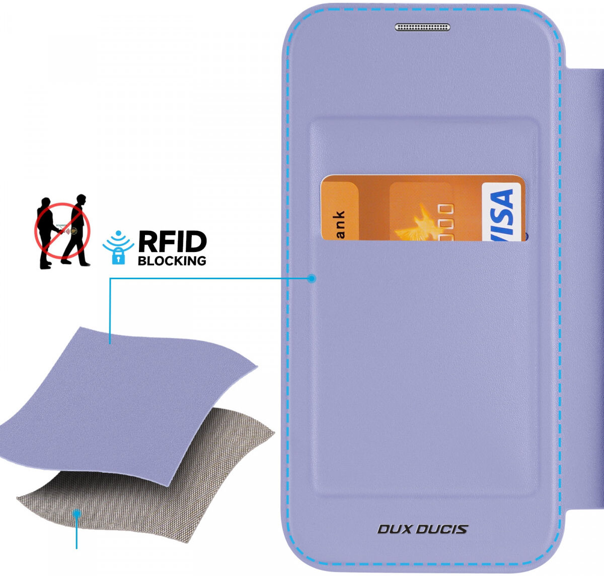 Dux Ducis Skin X Pro iPhone 15 Plus Hoesje MagSafe Book Case Paars afbeelding 3