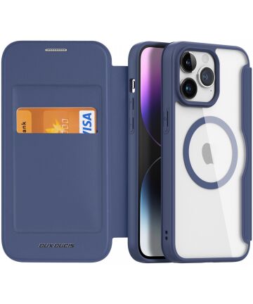 Dux Ducis Skin X Pro iPhone 15 Pro Hoesje MagSafe Book Case Blauw Hoesjes