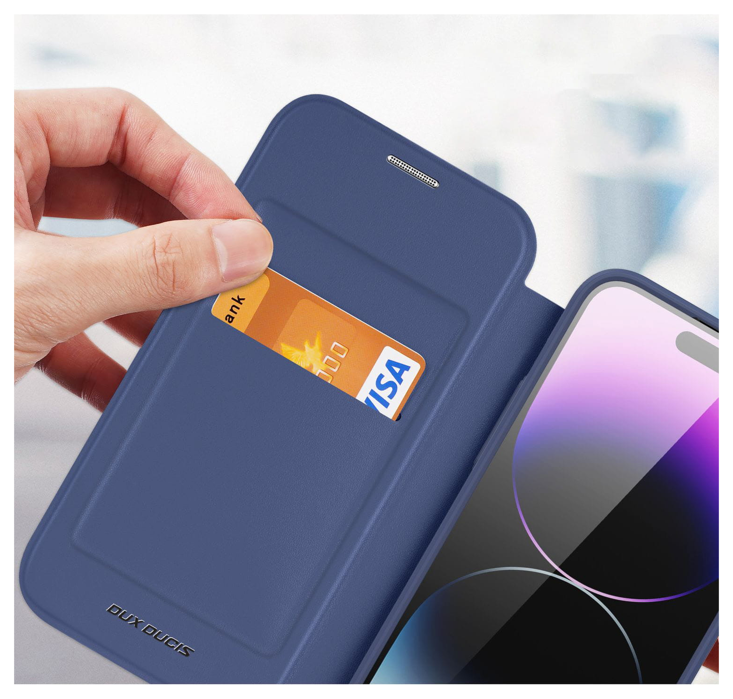 Dux Ducis Skin X Pro iPhone 15 Pro Max Hoesje MagSafe Book Case Blauw afbeelding 4