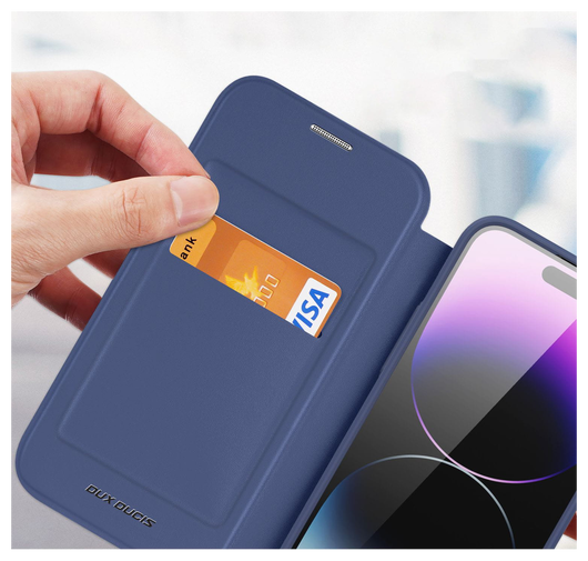 Dux Ducis Skin X Pro iPhone 15 Pro Max Hoesje MagSafe Book Case Blauw afbeelding 4