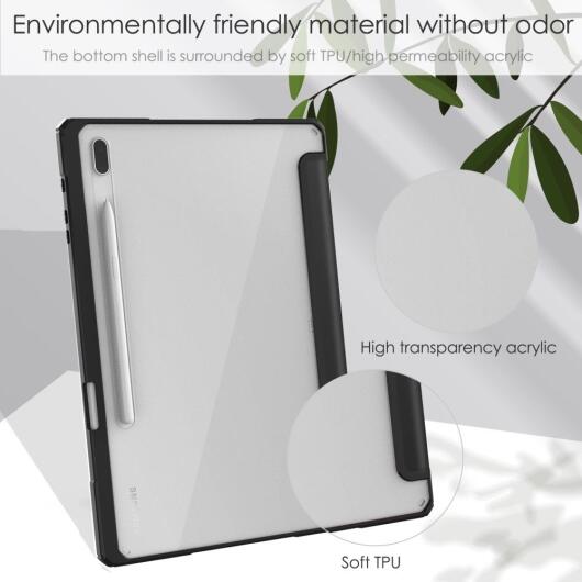 Samsung Galaxy Tab S8 Plus Hoes Tri-Fold Book Case met Standaard Zwart afbeelding 8