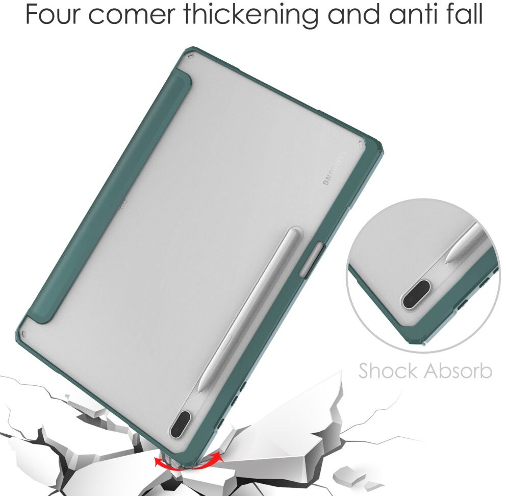 Samsung Galaxy Tab S8 Plus Hoes Tri-Fold Book Case met Standaard Groen afbeelding 2
